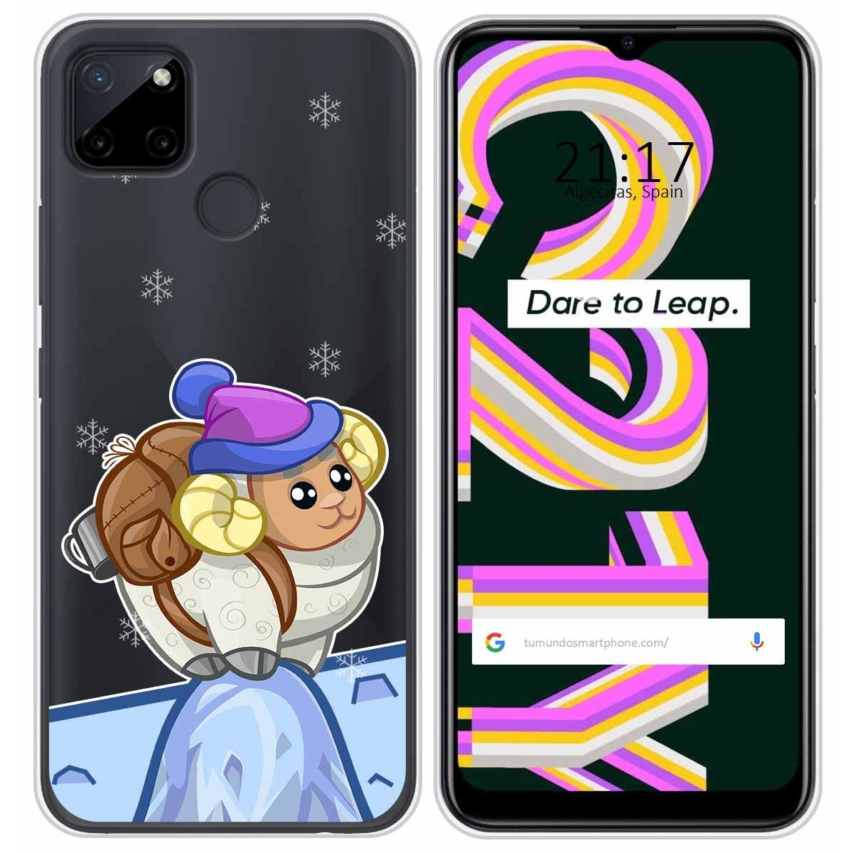 Funda Silicona Transparente para Realme C21Y / C25Y diseño Cabra Dibujos