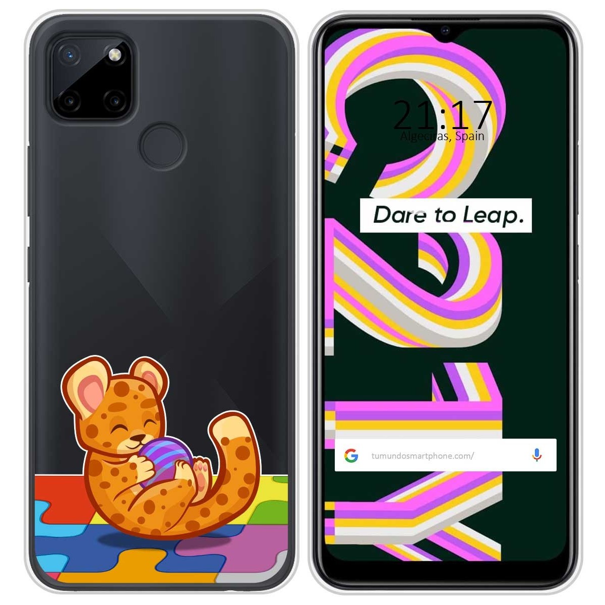 Funda Silicona Transparente para Realme C21Y / C25Y diseño Leopardo Dibujos