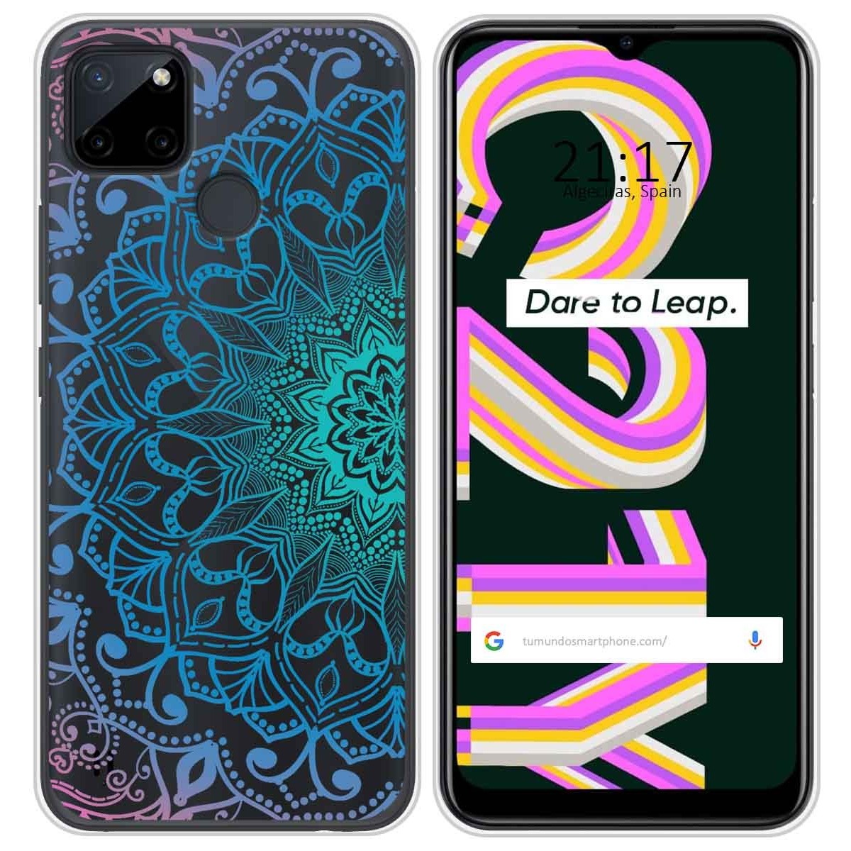 Funda Silicona Transparente para Realme C21Y / C25Y diseño Mandala Dibujos