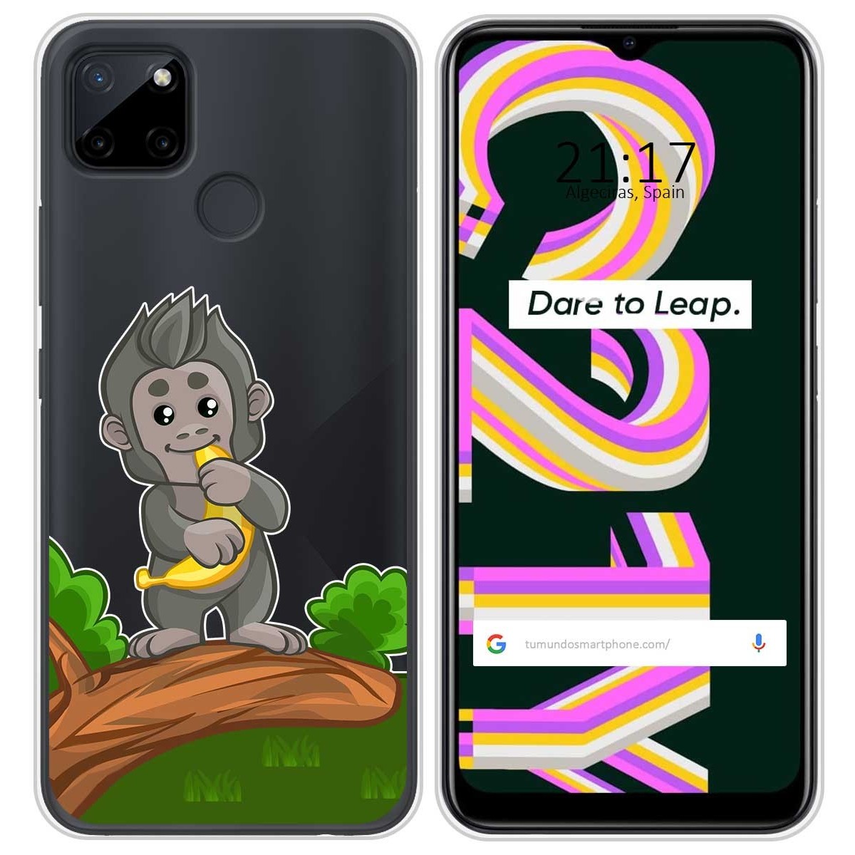 Funda Silicona Transparente para Realme C21Y / C25Y diseño Mono Dibujos