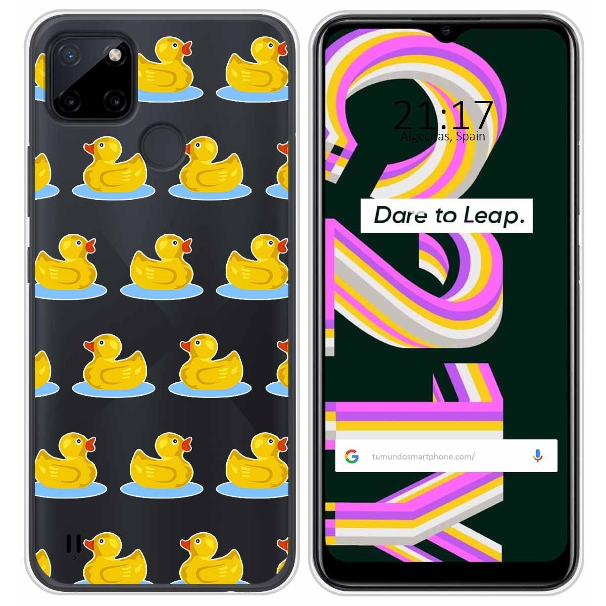 Funda Silicona Transparente para Realme C21Y / C25Y diseño Pato Dibujos