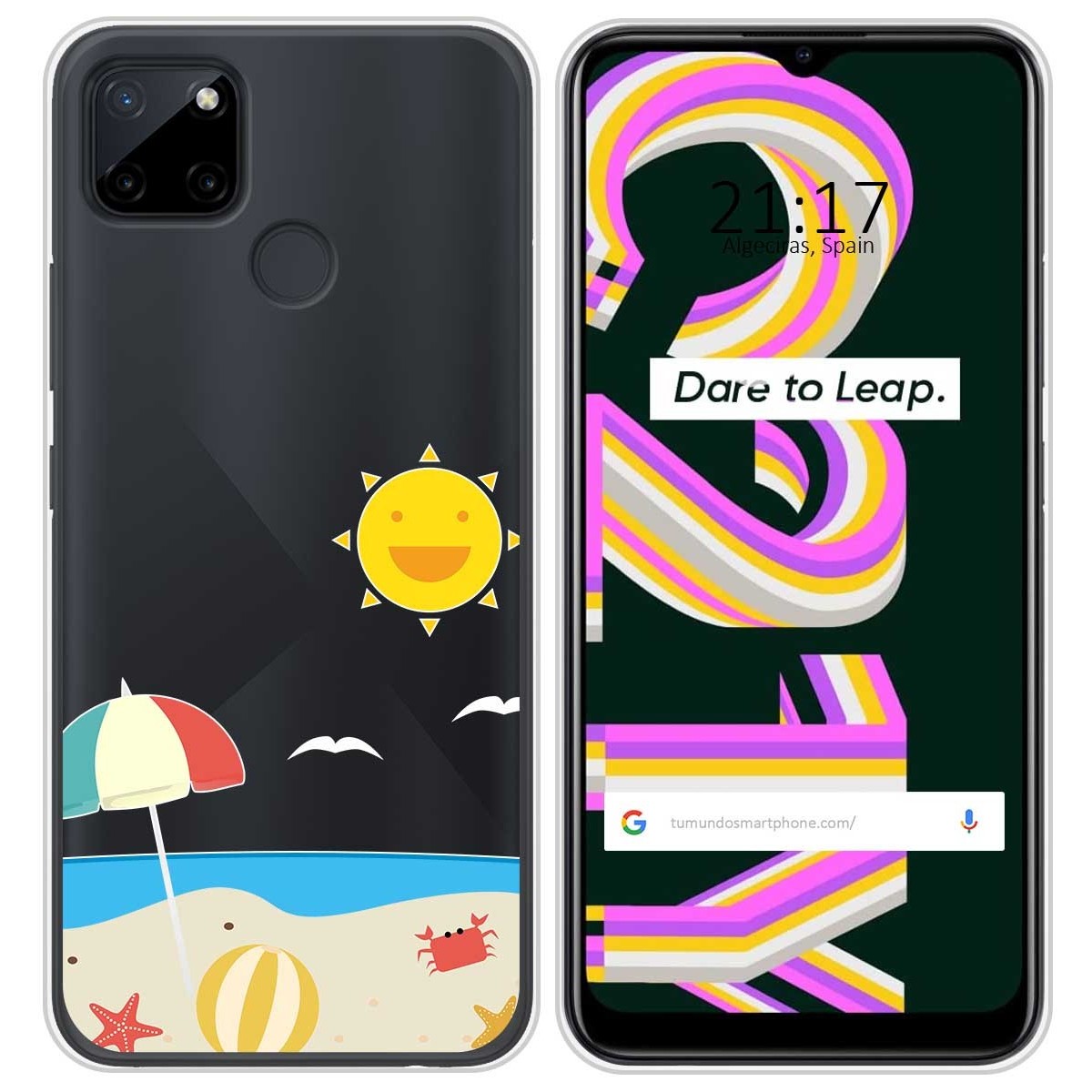 Funda Silicona Transparente para Realme C21Y / C25Y diseño Playa Dibujos