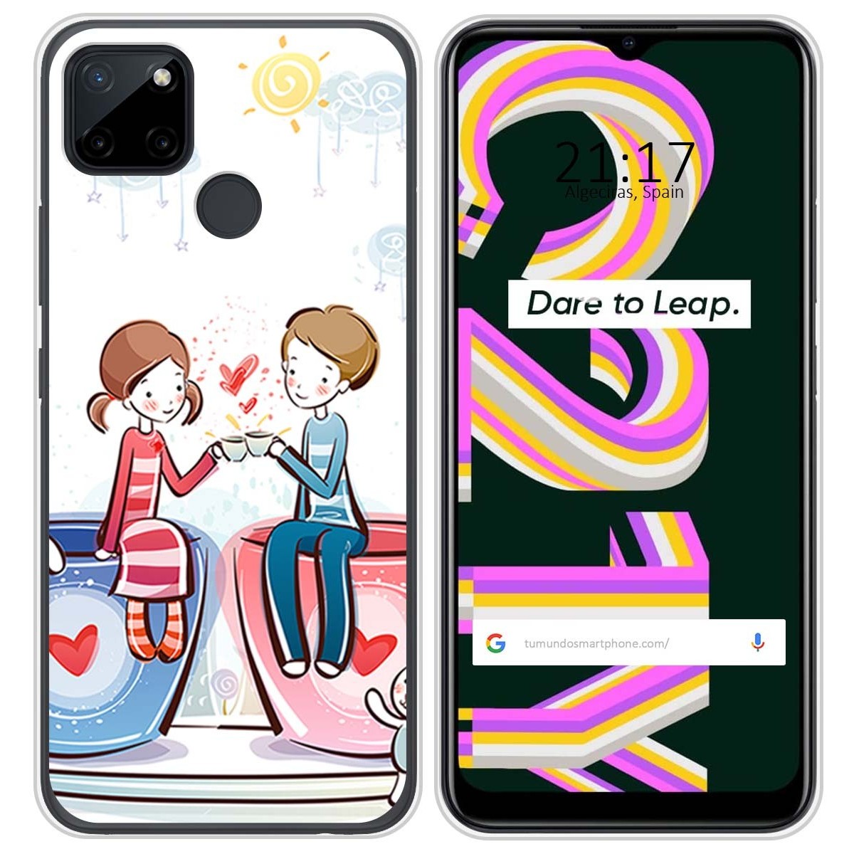 Funda Silicona para Realme C21Y / C25Y diseño Café Dibujos