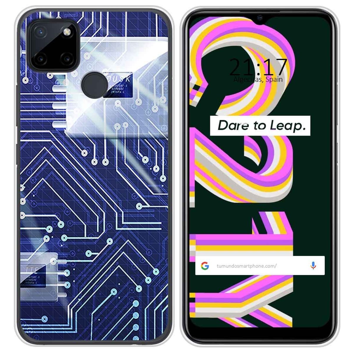 Funda Silicona para Realme C21Y / C25Y diseño Circuito Dibujos