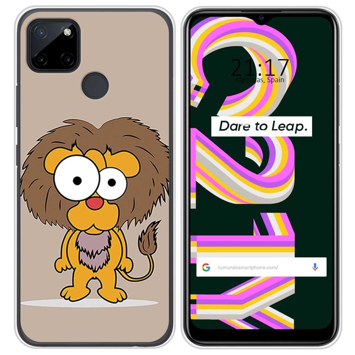 Funda Silicona para Realme C21Y / C25Y diseño Leon Dibujos