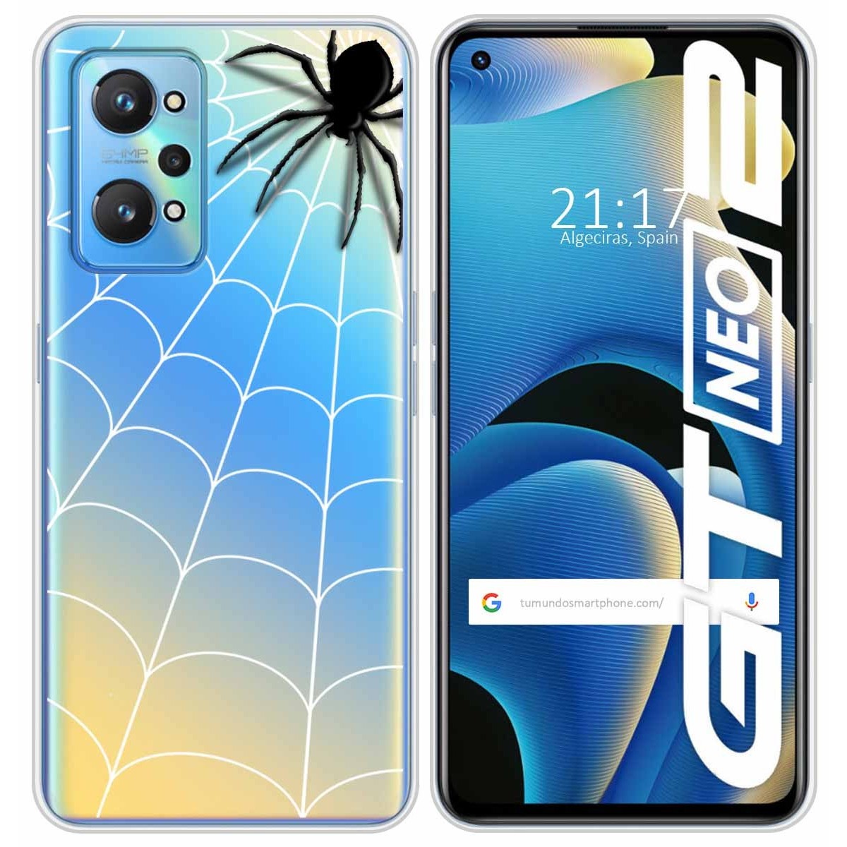 Funda Silicona Transparente para Realme GT NEO 2 5G diseño Araña Dibujos