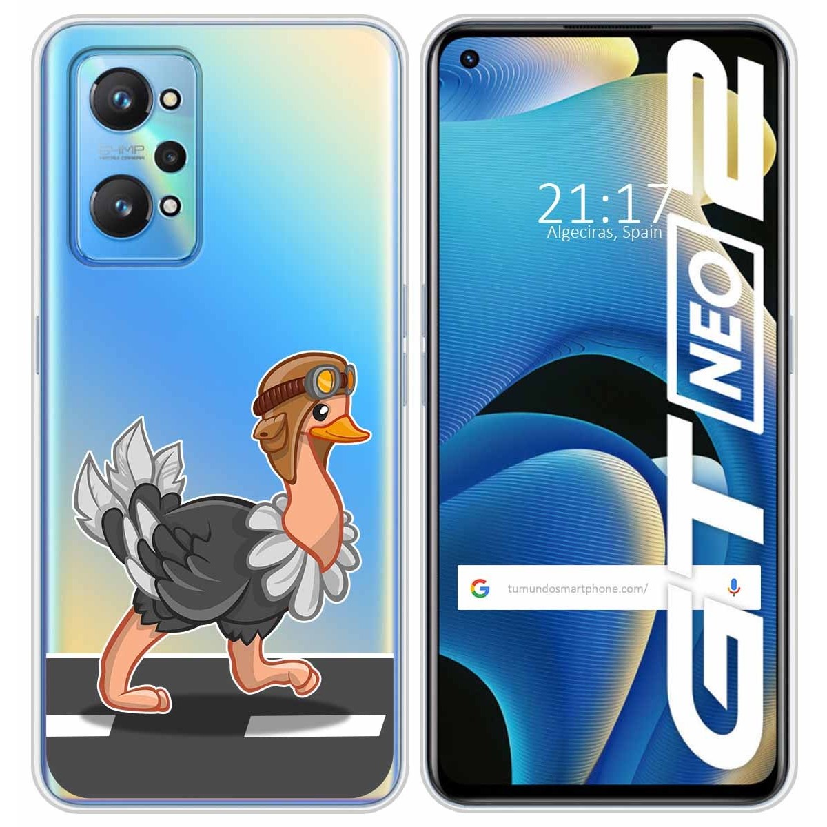 Funda Silicona Transparente para Realme GT NEO 2 5G diseño Avestruz Dibujos