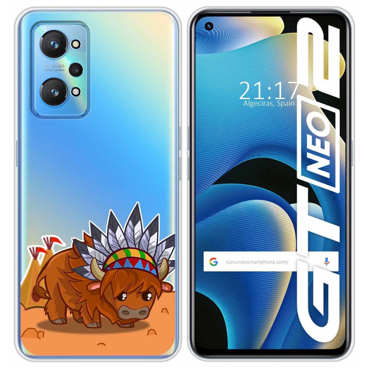 Funda Silicona Transparente para Realme GT NEO 2 5G diseño Bufalo Dibujos
