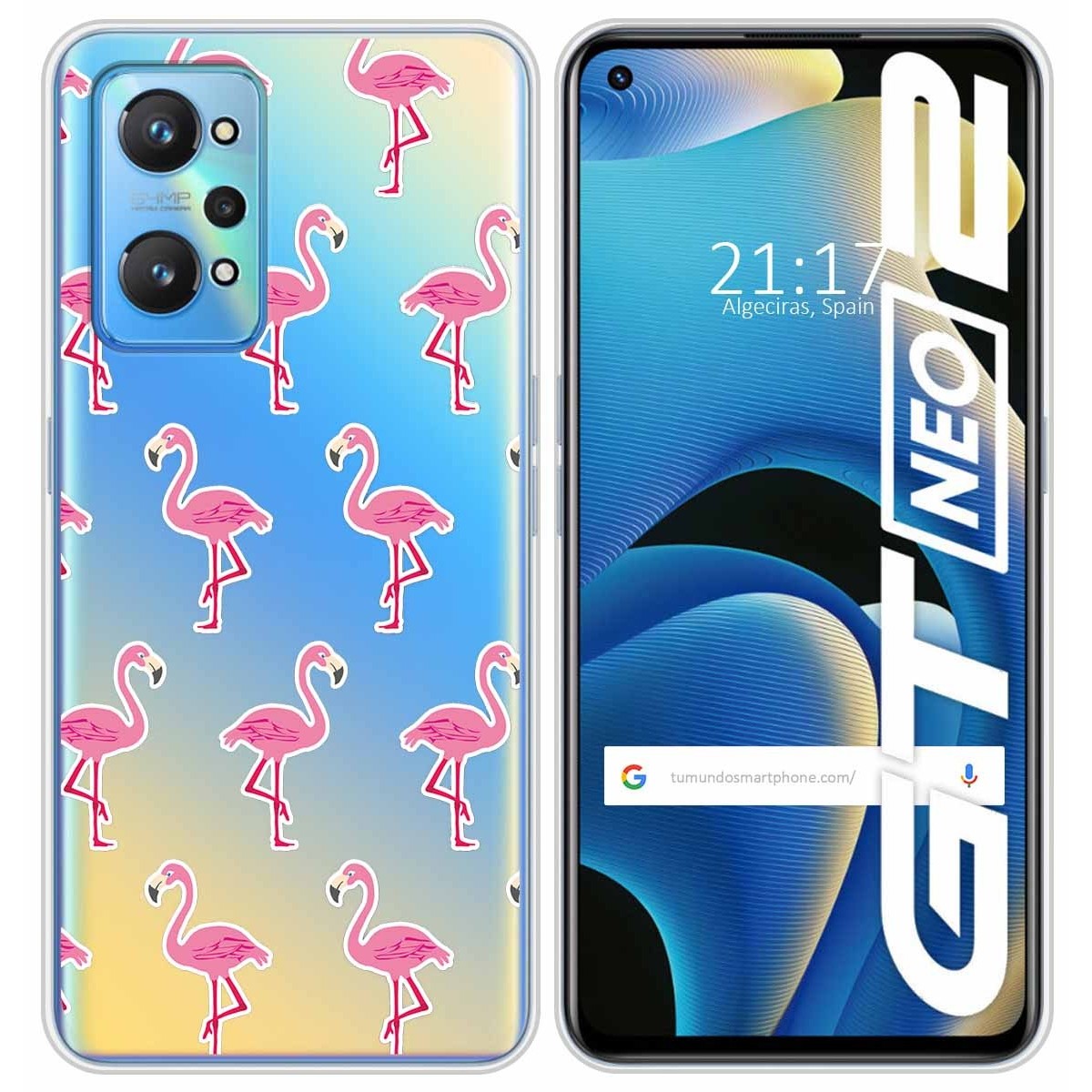 Funda Silicona Transparente para Realme GT NEO 2 5G diseño Flamenco Dibujos