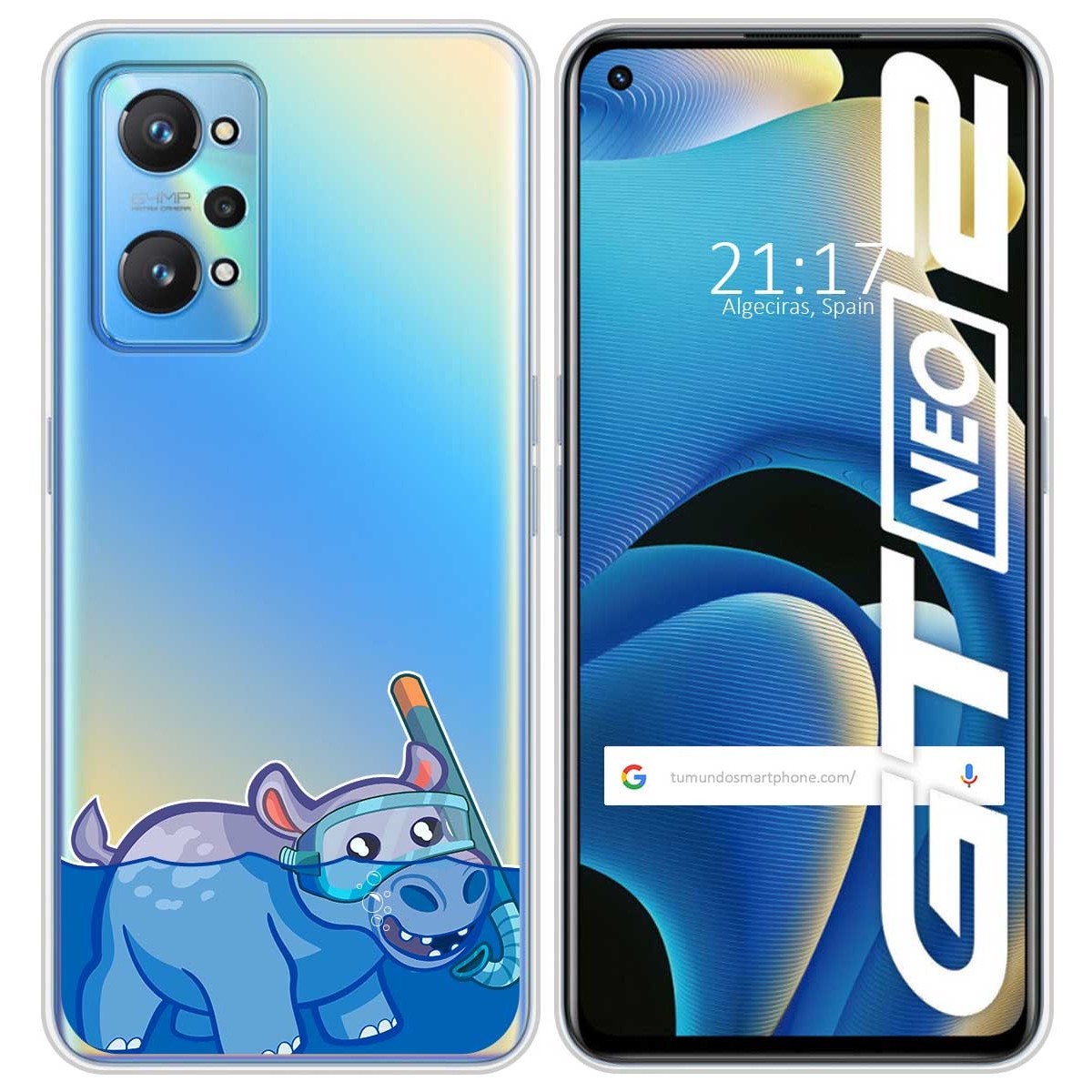 Funda Silicona Transparente para Realme GT NEO 2 5G diseño Hipo Dibujos