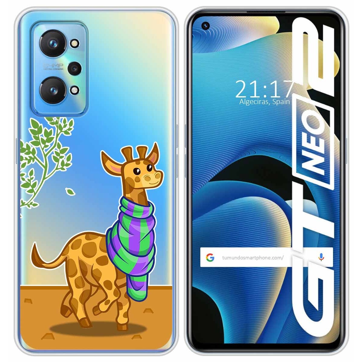 Funda Silicona Transparente para Realme GT NEO 2 5G diseño Jirafa Dibujos