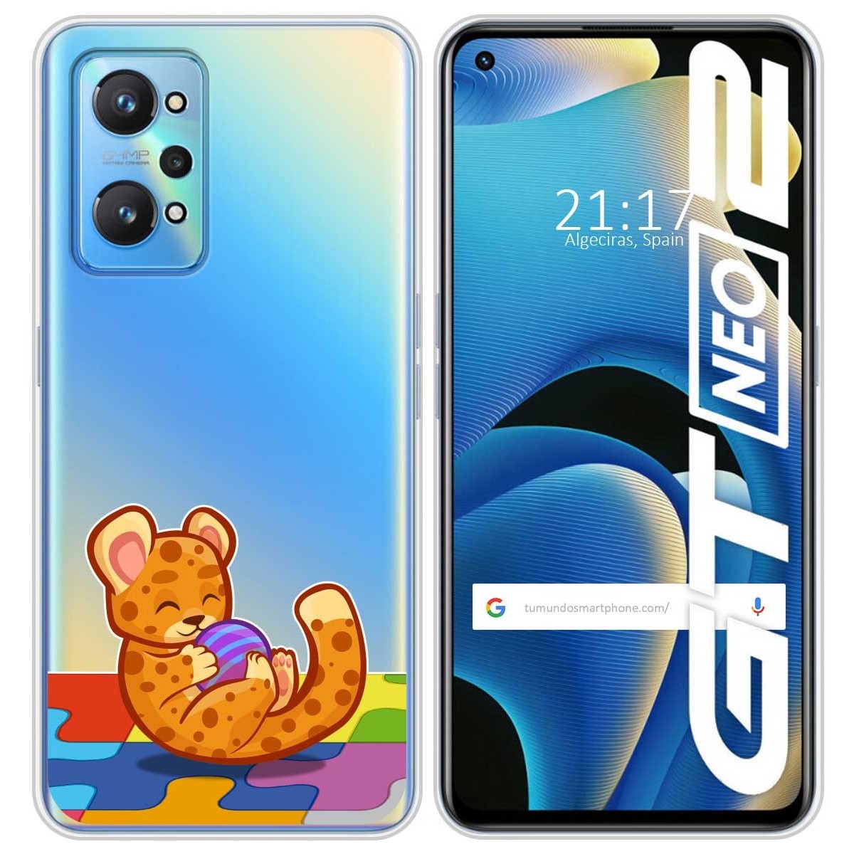 Funda Silicona Transparente para Realme GT NEO 2 5G diseño Leopardo Dibujos