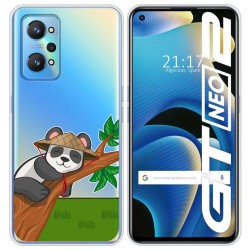 Funda Silicona Transparente para Realme GT NEO 2 5G diseño Panda Dibujos
