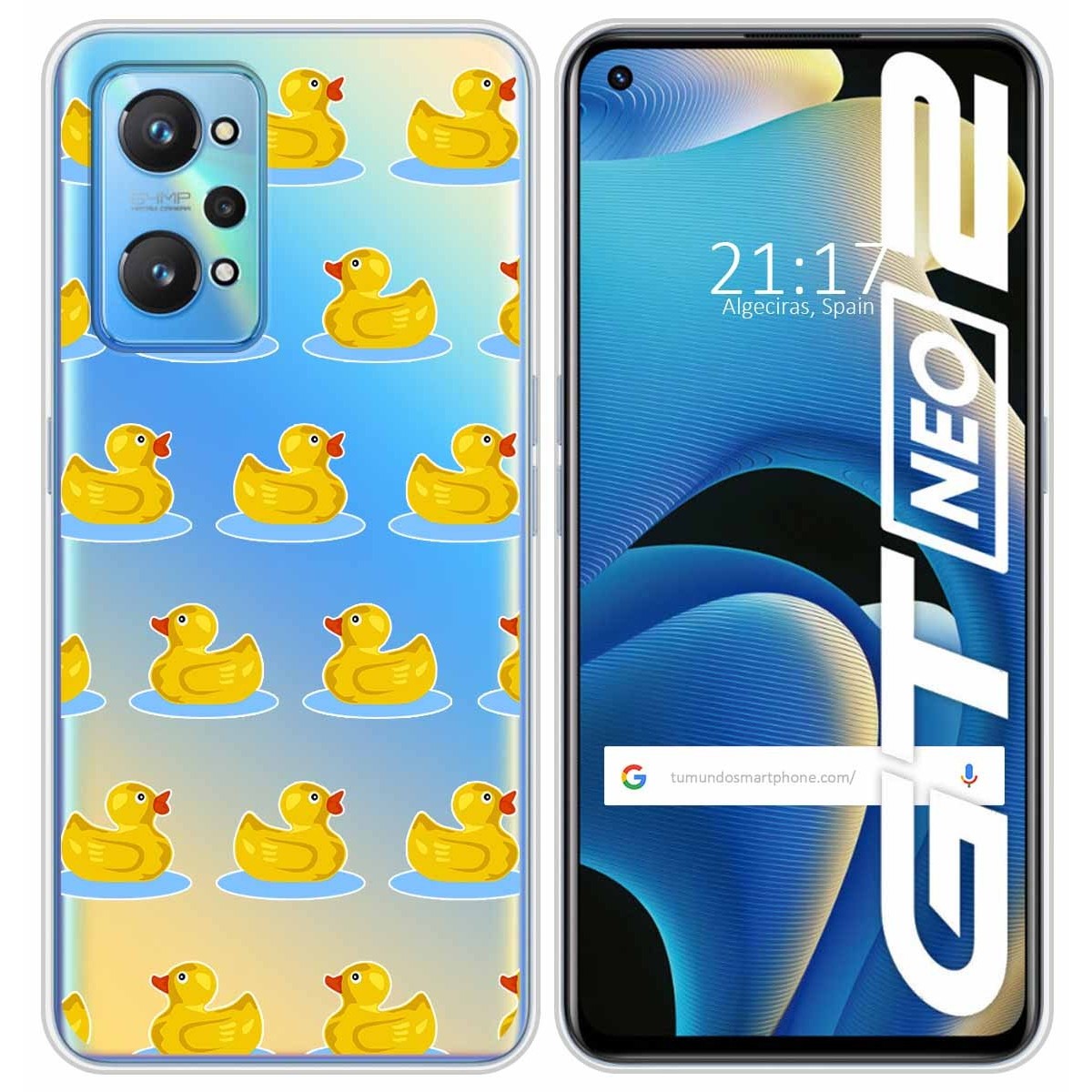Funda Silicona Transparente para Realme GT NEO 2 5G diseño Pato Dibujos