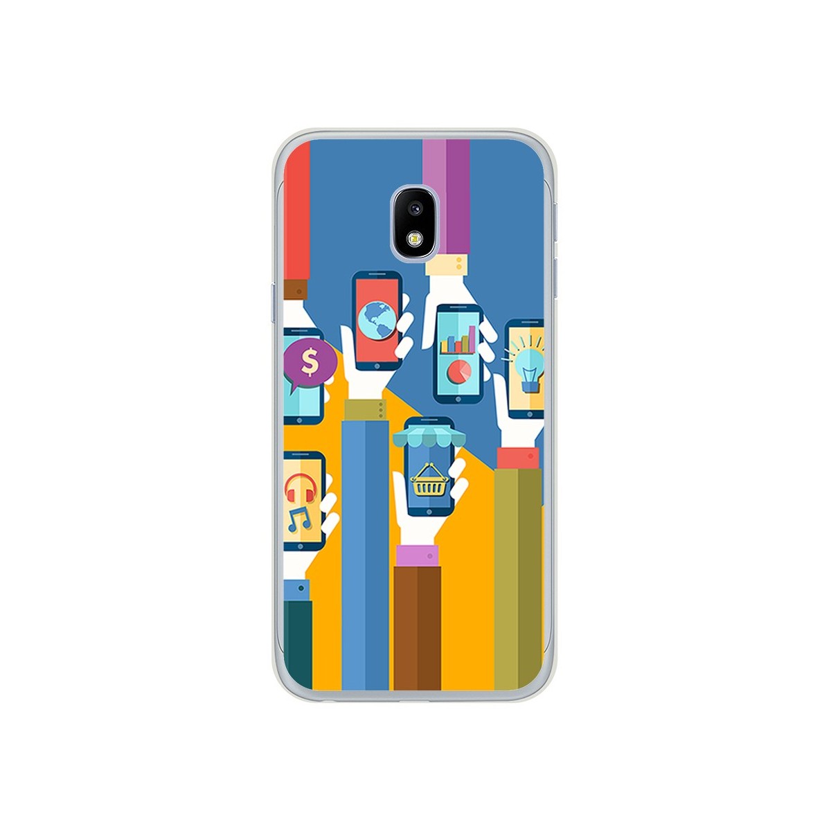 Funda Gel Tpu para Samsung Galaxy J3 (2017) Diseño Apps Dibujos