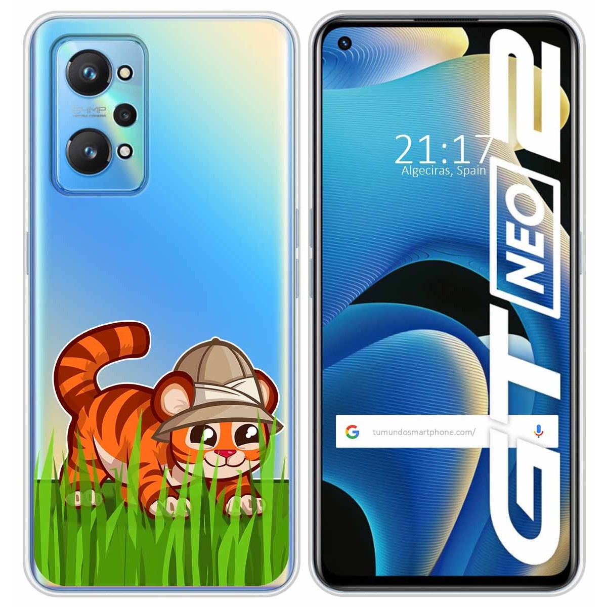 Funda Silicona Transparente para Realme GT NEO 2 5G diseño Tigre Dibujos