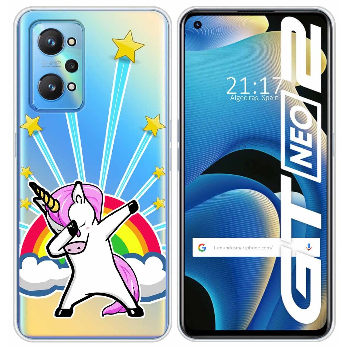Funda Silicona Transparente para Realme GT NEO 2 5G diseño Unicornio Dibujos