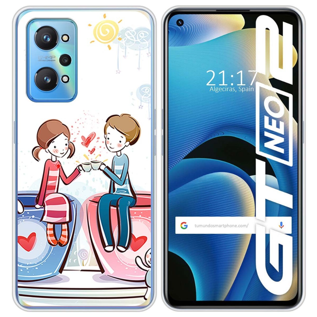 Funda Silicona para Realme GT NEO 2 5G diseño Café Dibujos
