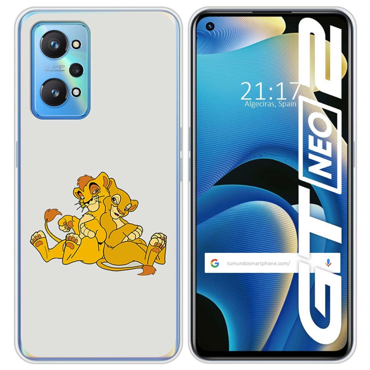 Funda Silicona para Realme GT NEO 2 5G diseño Leones Dibujos