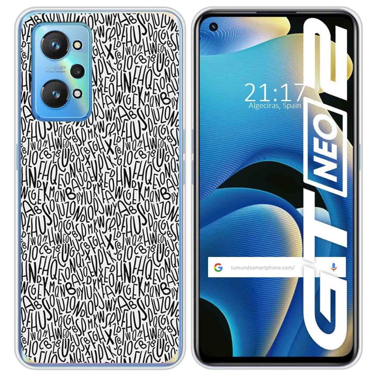 Funda Silicona para Realme GT NEO 2 5G diseño Letras Dibujos