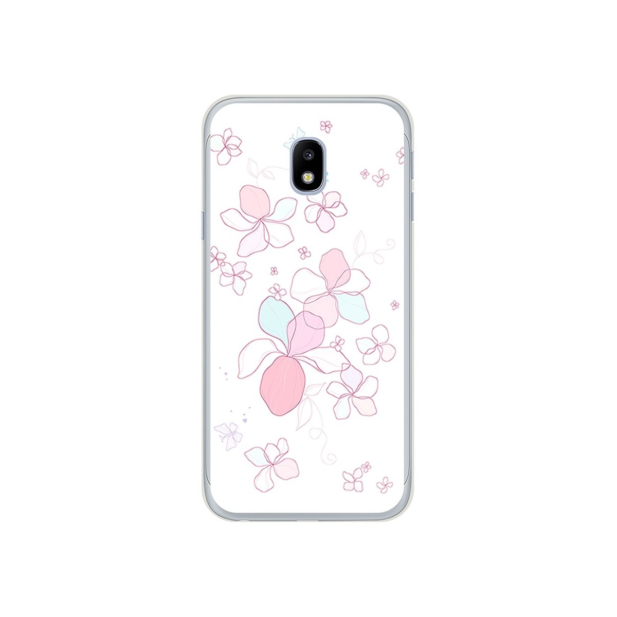 Funda Gel Tpu para Samsung Galaxy J3 (2017) Diseño Flores Minimal Dibujos