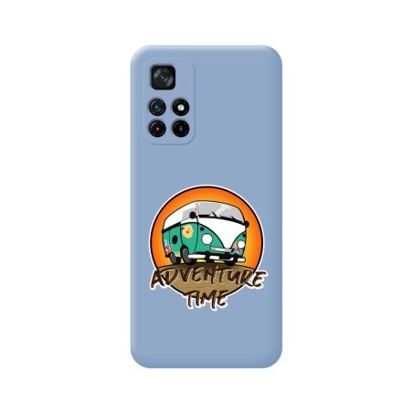 Funda Silicona Líquida Azul para Xiaomi POCO M4 Pro 5G diseño Adventure Time Dibujos