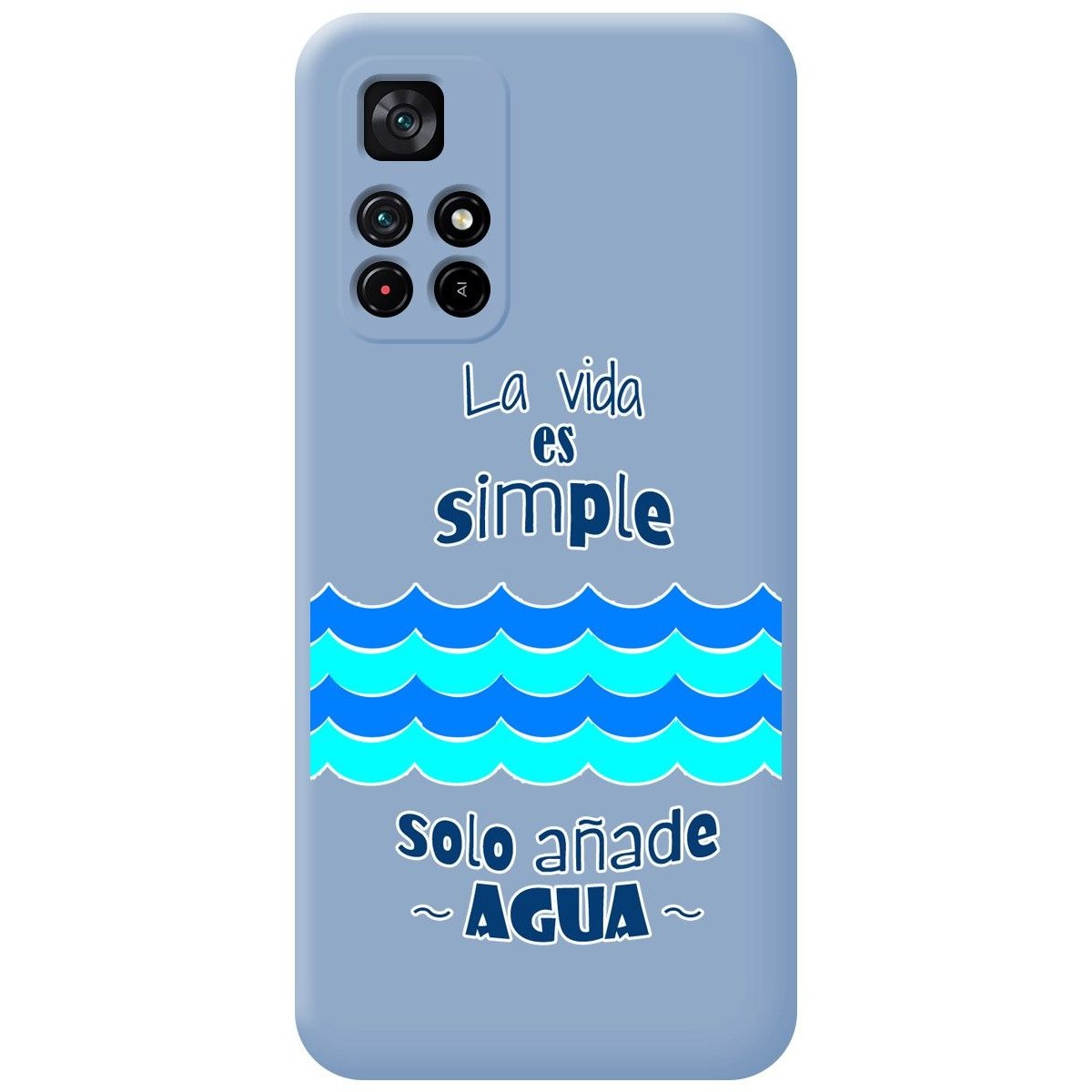 Funda Silicona Líquida Azul para Xiaomi POCO M4 Pro 5G diseño Agua Dibujos