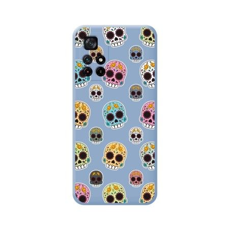 Funda Silicona Líquida Azul para Xiaomi POCO M4 Pro 5G diseño Catrina Dibujos