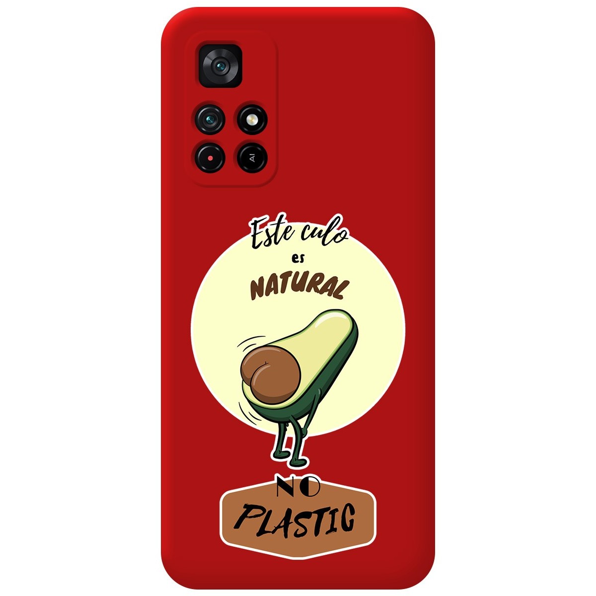 Funda Silicona Líquida Roja para Xiaomi POCO M4 Pro 5G diseño Culo Natural Dibujos