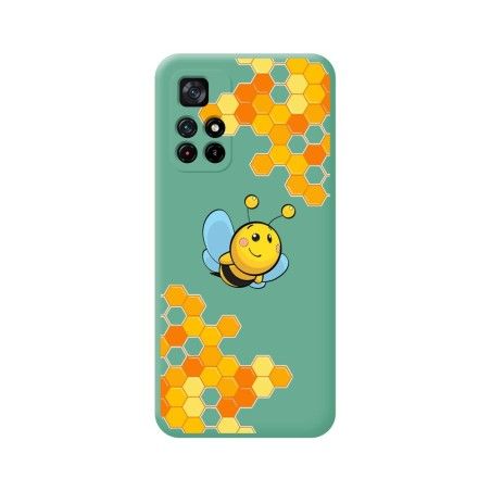 Funda Silicona Líquida Verde para Xiaomi POCO M4 Pro 5G diseño Abeja Dibujos