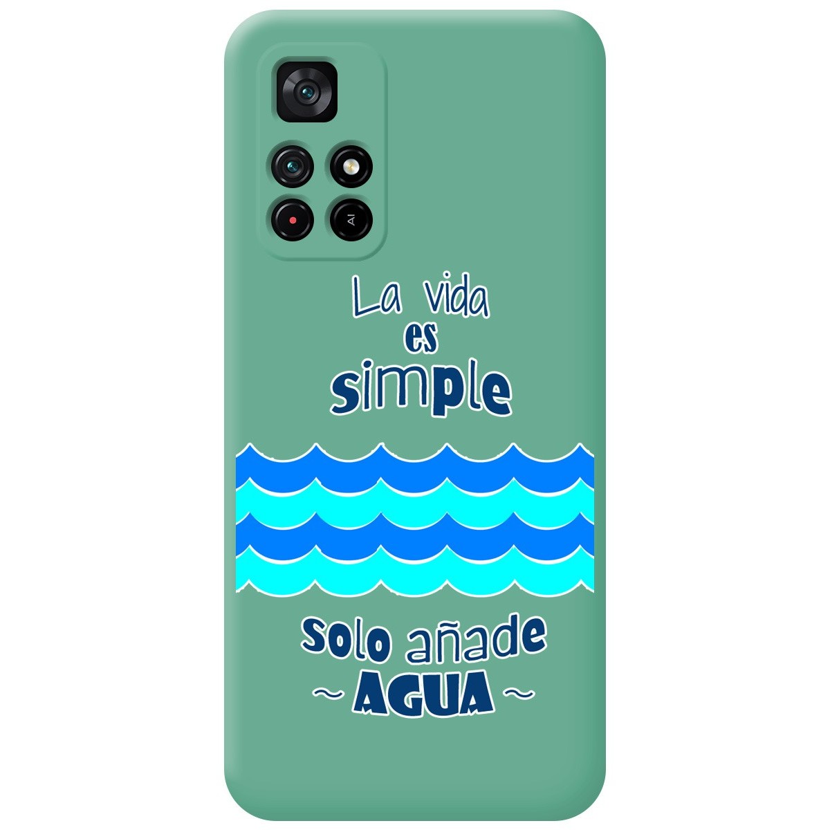 Funda Silicona Líquida Verde para Xiaomi POCO M4 Pro 5G diseño Agua Dibujos