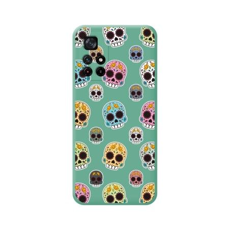 Funda Silicona Líquida Verde para Xiaomi POCO M4 Pro 5G diseño Catrina Dibujos