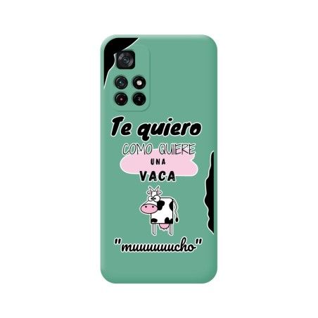 Funda Silicona Líquida Verde para Xiaomi POCO M4 Pro 5G diseño Vaca Dibujos