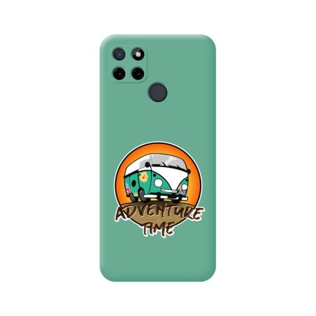 Funda Silicona Líquida Verde para Realme C21Y / C25Y diseño Adventure Time Dibujos