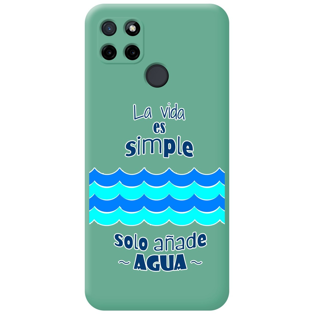 Funda Silicona Líquida Verde para Realme C21Y / C25Y diseño Agua Dibujos