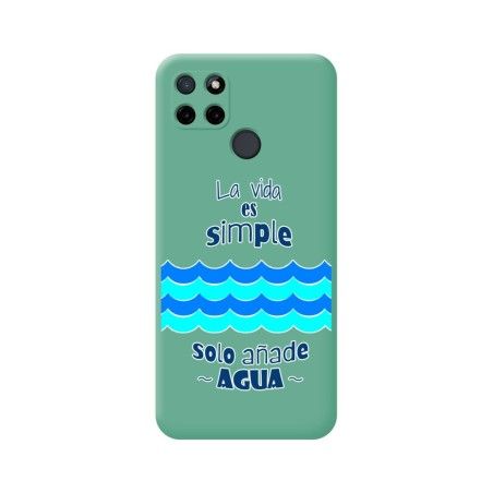 Funda Silicona Líquida Verde para Realme C21Y / C25Y diseño Agua Dibujos