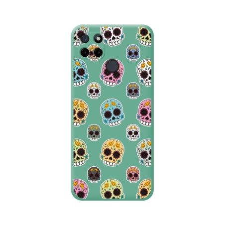 Funda Silicona Líquida Verde para Realme C21Y / C25Y diseño Catrina Dibujos
