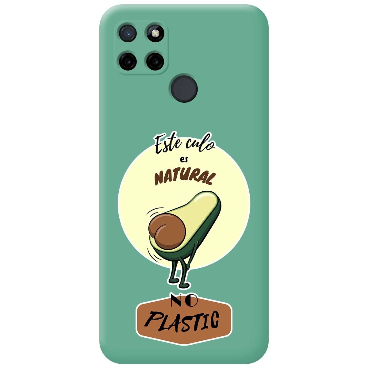 Funda Silicona Líquida Verde para Realme C21Y / C25Y diseño Culo Natural Dibujos