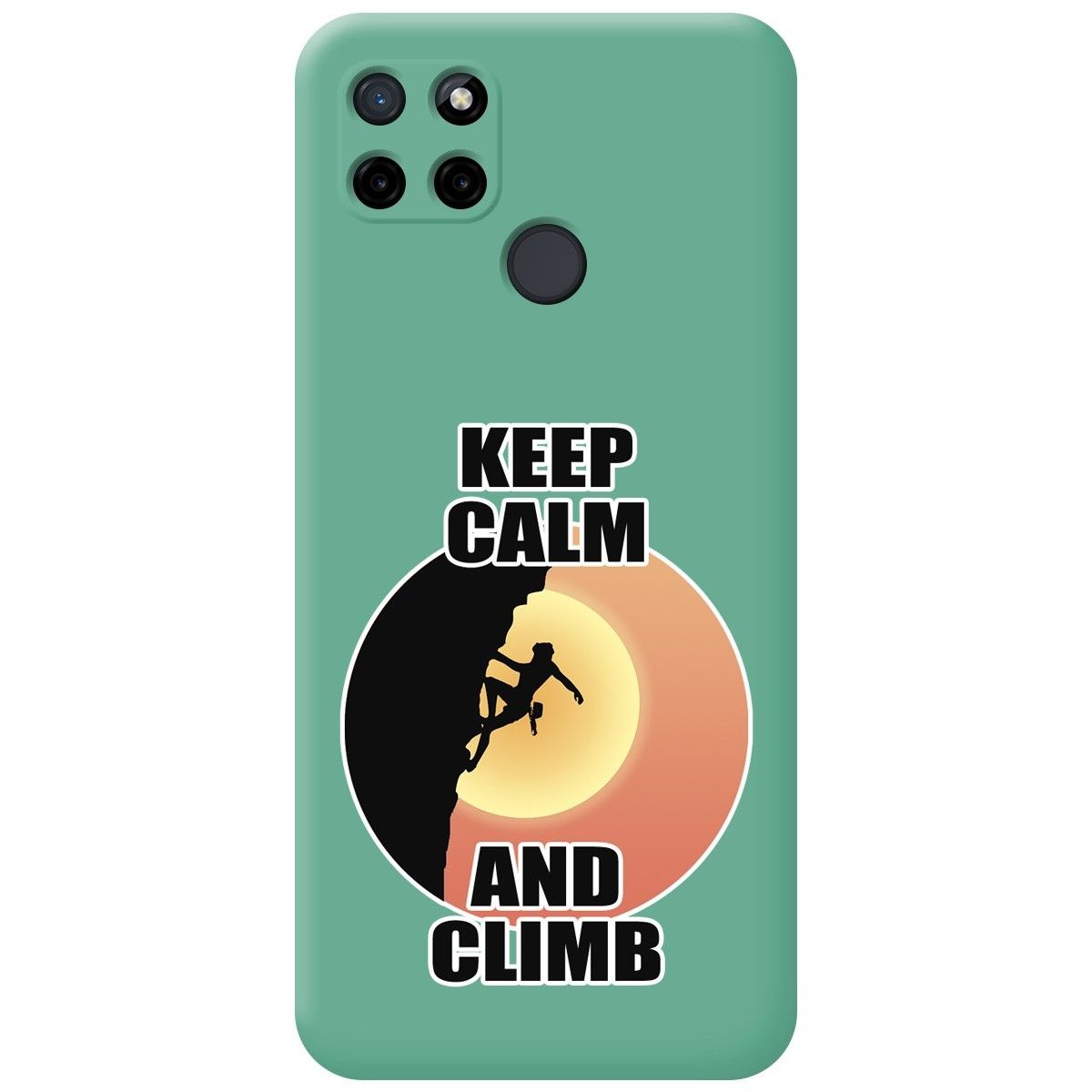 Funda Silicona Líquida Verde para Realme C21Y / C25Y diseño Mujer Escalada Dibujos