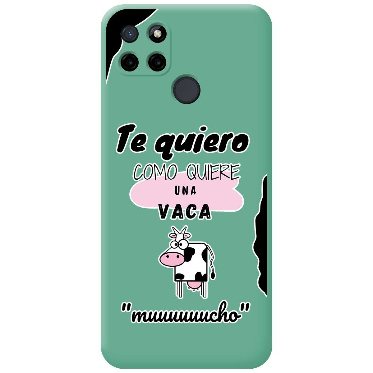 Funda Silicona Líquida Verde para Realme C21Y / C25Y diseño Vaca Dibujos