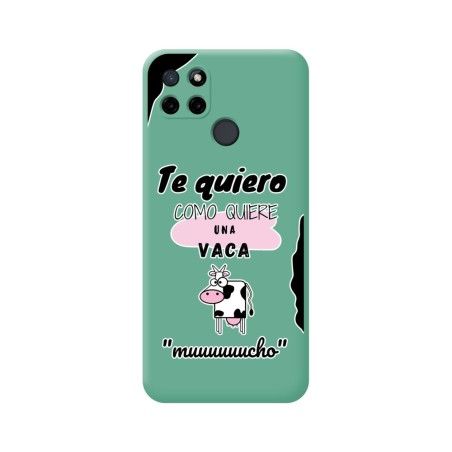 Funda Silicona Líquida Verde para Realme C21Y / C25Y diseño Vaca Dibujos