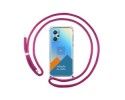 Personaliza tu Funda Colgante Transparente para Realme GT NEO 2 5G con Cordon Rosa Fucsia Dibujo Personalizada