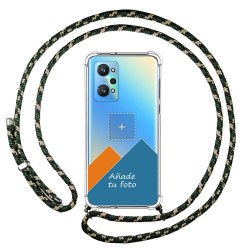 Personaliza tu Funda Colgante Transparente para Realme GT NEO 2 5G con Cordon Verde / Dorado Dibujo Personalizada