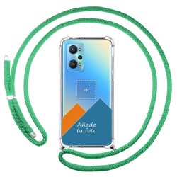 Personaliza tu Funda Colgante Transparente para Realme GT NEO 2 5G con Cordon Verde Agua Dibujo Personalizada