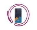 Personaliza tu Funda Colgante Transparente para Samsung Galaxy M52 5G con Cordon Rosa Fucsia Dibujo Personalizada