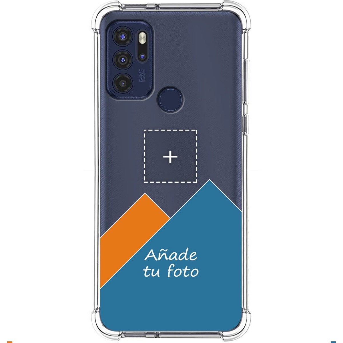 Personaliza tu Funda Silicona AntiGolpes Transparente con tu Fotografía para Motorola Moto G60s Dibujo Personalizada