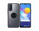 Funda Mate con Borde Negro y Anillo Giratorio 360 para Vivo Y52 5G / Y72 5G