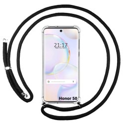 Funda Colgante Transparente para Huawei Nova 9 / Honor 50 5G con Cordon Negro