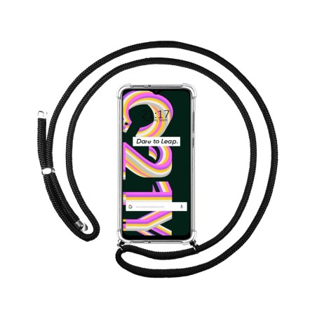 Funda Colgante Transparente para Realme C21Y / C25Y con Cordon Negro