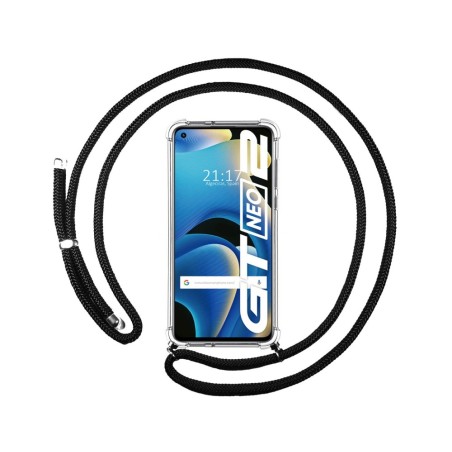 Funda Colgante Transparente para Realme GT NEO 2 5G con Cordon Negro